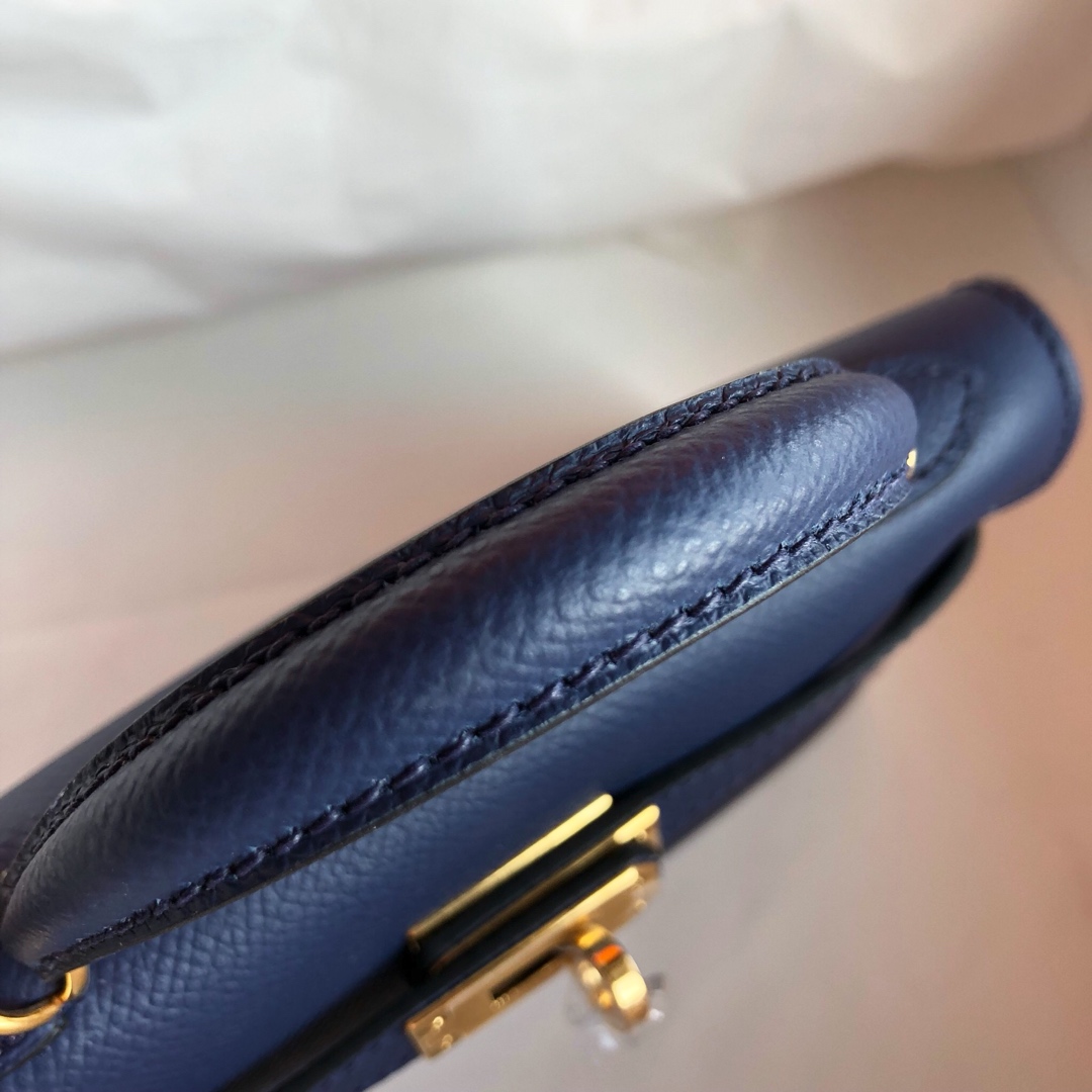 Hermes Kelly Mini II Bag 19CM In Dark Blue Epsom Leather